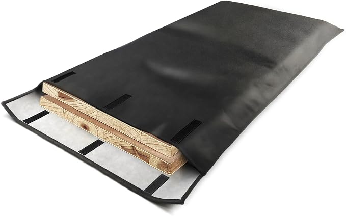 Table Leaf Storage Bag Padded 1 Pack, Heavy Duty Dining Table Leaf Bag, 48 x 16in Extra Thick Flannel Backing Interior/Exterior Dining Room Table Cover Protector, Scratch Resistant, Black