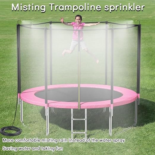 360° Adjustable Mister Sprinkler Drip Irrigation System -Water Trampoline Sprinkler Kit for Kids Summer Fun.82Ft Garden Greenhouse Plant Watering System with 15 Nozzles for Yard, Lawn, Plants