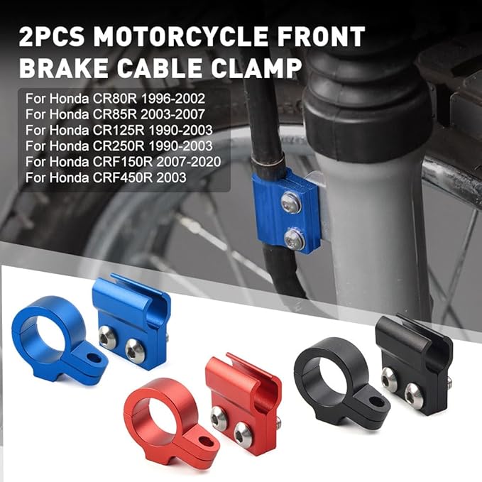 FSFY Motorcycle Front Brake Hose Cable Clamp Line Guide Holder for HONDA CR80R/85R, CR125R/250R, CRF150R-450R(BLACK)