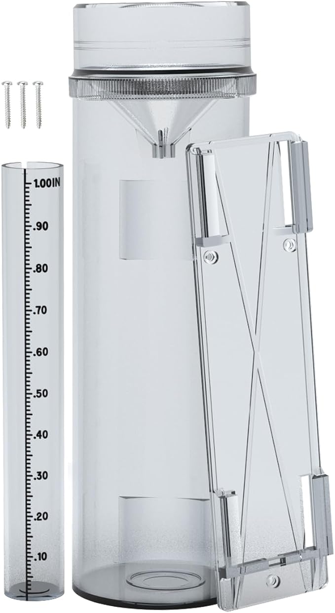 Rain Gauge Outdoor Rain Gauge Accurate to 0.01 Inches with Mounting Bracket All-Weather Rain Gauge Suitable for Farm Garden Courtyard