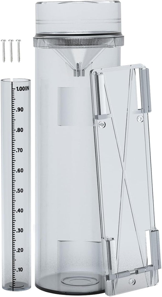 Rain Gauge Outdoor Rain Gauge Accurate to 0.01 Inches with Mounting Bracket All-Weather Rain Gauge Suitable for Farm Garden Courtyard