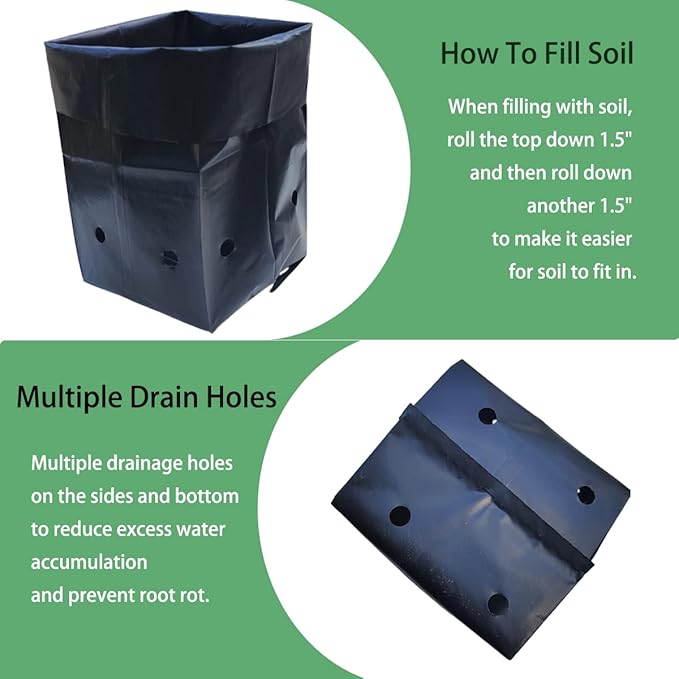 Belit 100 Pcs Plant Nursery Bags, Plastic Seedling Pots Container for Fruit Tree, Flower, Starting saplings, Plant Grow(3.5"x7.6")