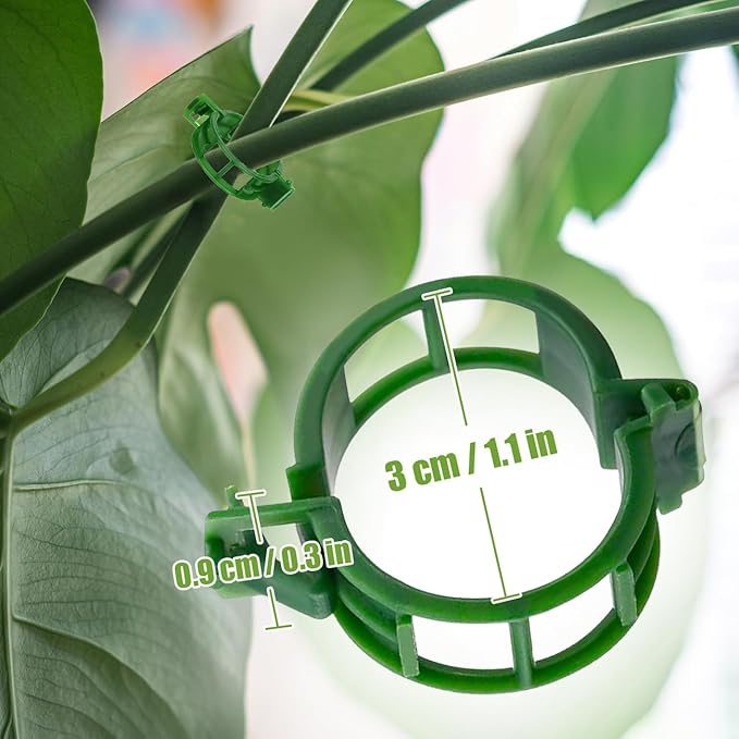 300 PCS Secured Plastic Plant Clip 2025 New Plant Support Clips Tomato Trellis Crop Clip for Plant Vegetables Fruit Flower (Green)