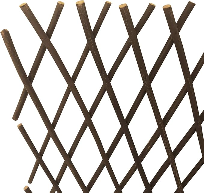 Expandable Garden Trellis Plant Support Willow Lattice Fence Panel for Climbing Plants Vine Ivy Rose Cucumbers Clematis