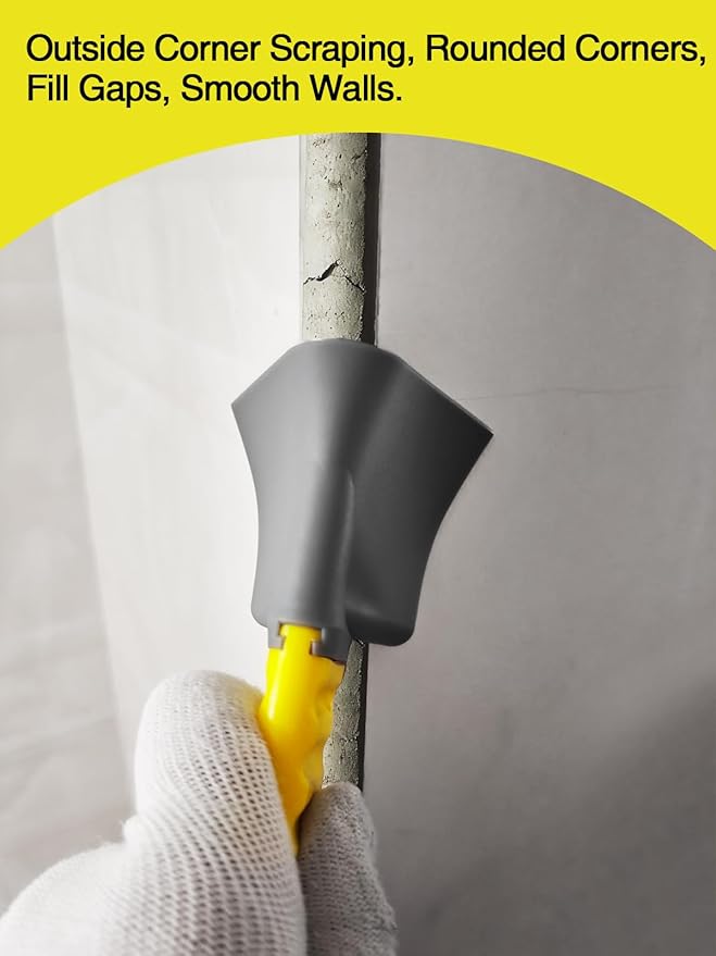 Drywall Corner Tool, 3-in-1 Drywall Tools for Outside Inside Corner, Corner Bead Tool with TPU Flexible Head & ABS Nylon Handle, Professional Round Corner Tool for Bullnose Trim Gauge & Finishing