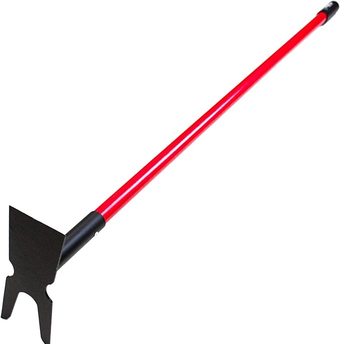 BULLY TOOLS 12-Gauge 2-Prong Weeding Hoe w/Fiberglass Handle - Ideal Heavy-Duty Gardening Tools for Weeding, Garden Soil Prep, Cultivating Beds - Built to Withstand Everyday Yard Work - Made in USA