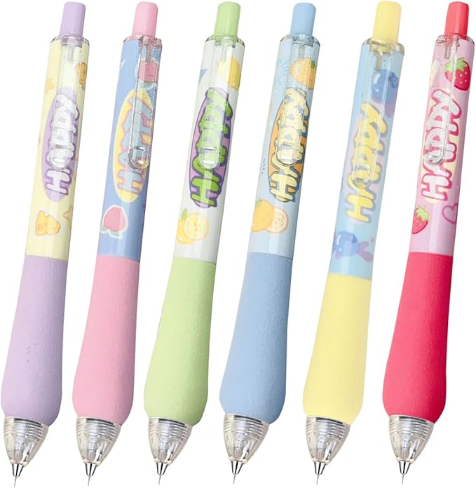 aigHOMnE 6 Piece Pin Pen Weeding Tool for Vinyl, Precision Weeding Pen Quick Air Release Tool Pinpen for Crafting and DIYs Vinyl Paper & Iron-on Projects Pen Weeder Pokey Tool (6 Piece Fruits Colour)