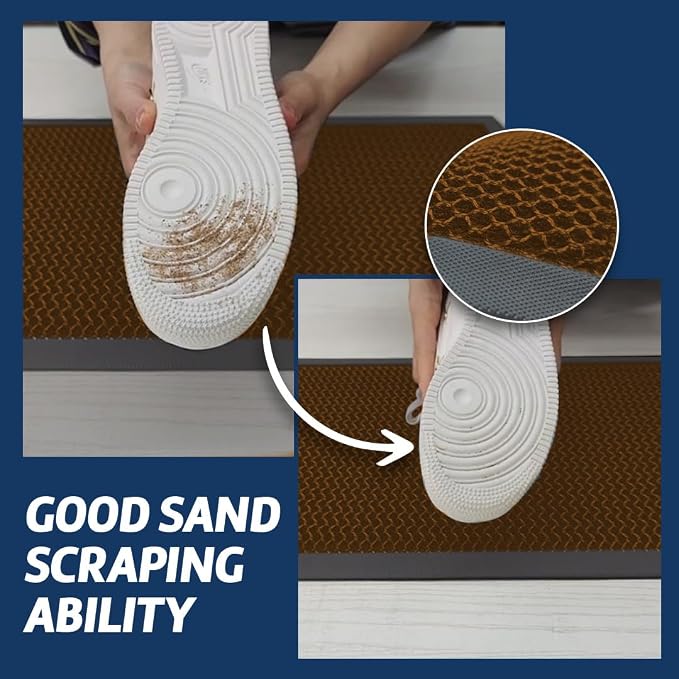 Muddy Mat® Meshy Mat Door Mat Heavy-Duty Quick-Dry Floor Mat, Sand & Dirt Trapper for Indoor & Outdoor, Ideal for Entrance, Mudrooms,Patios & Garages,Low-Profile,Non-Slip,Washable– Orange 17"x30"x0.4"