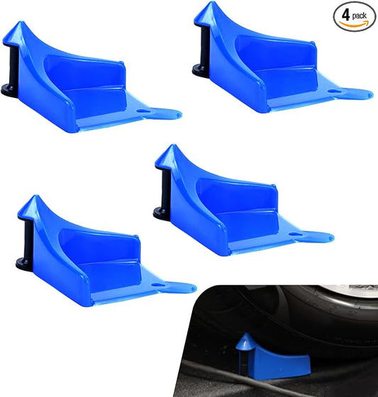 4 PCS Car Hose Guide, Plastic Car Tires Hose Guides Roller for Cars Washing, Anti-winding Car Wheel Rolling System Tool, Washing Detailing Accessories for Cars Motorcycle Truck (Blue)