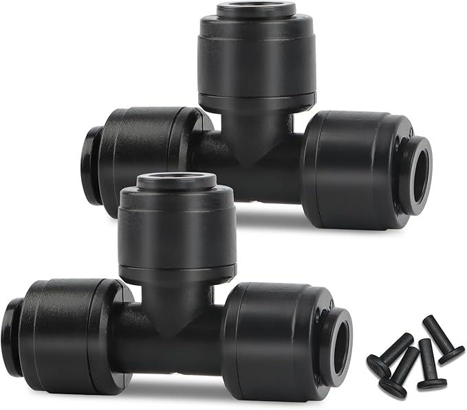 Kalolary 30 PCS Quick Connect 1/4" Drip Irrigation Tee Fitting, Universal Barbed Tee Connector for 1/4" Irrigation Tubing Leak Free Fittings for Sprinkler Drip Irrigation System (Include 4pcs Plugs)