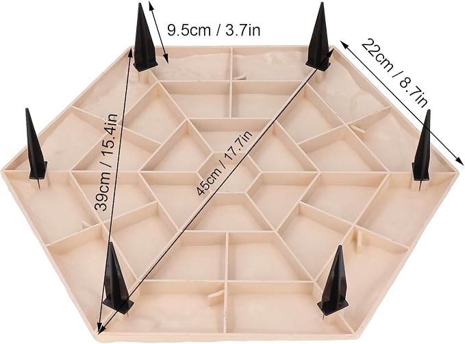4Pcs Large Stepping Stones,Outdoor Stepping Stones with 24pcs Ground Stakes,Outside Flooring Pavers Decorative for Garden Yard Lawn Pathway Walk Way (Beige)