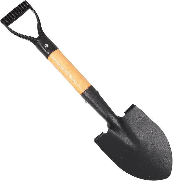 Vegetable Planting Tool and Soil Digging Shovel for Gardening, 36Cm Metal Hand Trowel with Short Handle, Multi-Functional Outdoor Soil Loosening and Transplanting Tool