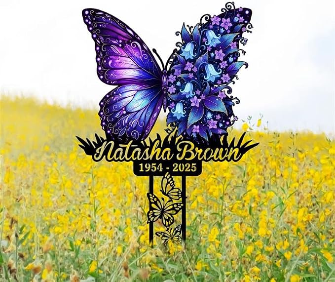 Personalized Butterfly Metal Stake – Custom Butterfly Yard Sign, Gift for Garden Lovers, Metal Sign, Garden Decor