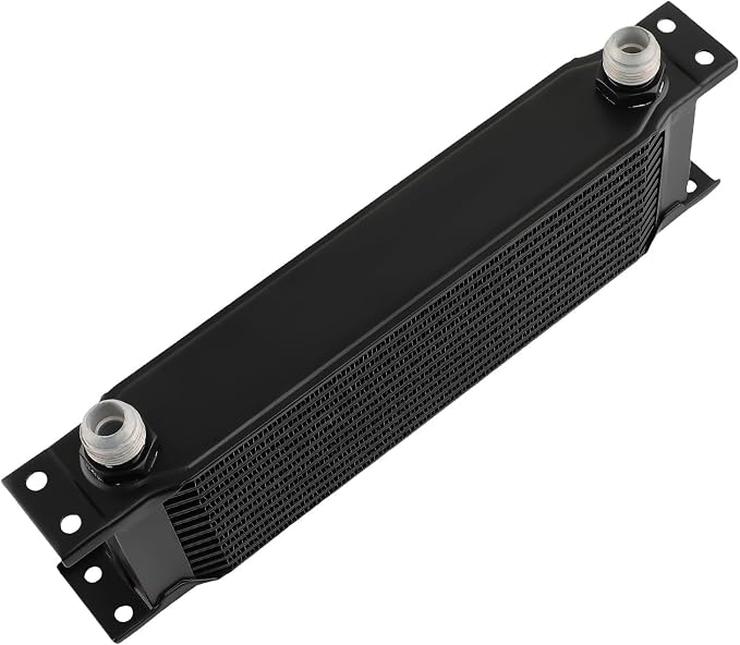 maXpeedingrods Universal 13 Row 10AN Transmission Engine Oil Cooler Kit, Radiator Oil Cooler Condenser, Stacked Plate Aluminium Alloy Black Engine Transmission