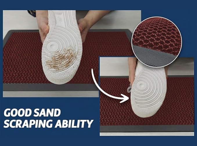 Muddy Mat® Meshy Mat™ Door Mat Heavy-Duty Quick-Dry Floor Mat, Sand & Dirt Trapper for Indoor & Outdoor, Ideal for Entrance, Mudrooms,Patios & Garages,Low-Profile,Non-Slip,Washable– Red 36"x60"x0.4"