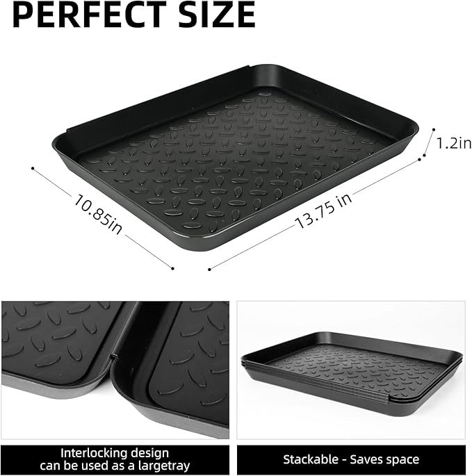 5Pcs Shoe Tray 14 x 11 Inch Waterproof Mat Wet Plastic Small Boot Tray, Multi-Purpose Garden Tool for Entryway Indoor