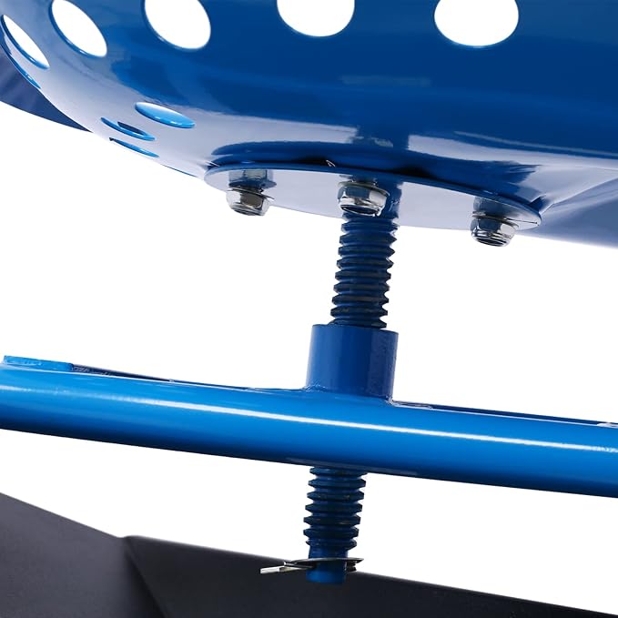 Rolling Garden Cart with Seat 360 Degree Swivel Seat Garden Scooter, Heavy Duty Garden Stool with Wheels, Utility Tool Tray Basket, Blue