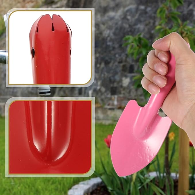 4 Pcs Small Garden Shovel Set, Colorful Metal Hand Trowel Dirt Spade, Mini Iron Digging Planting Tools for Kids Toddler Sandbox Beach Plant