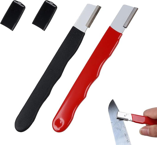 2 Pack Pocket Sized Garden Tool Blade Sharpener Sharpening Tool for Pruners, Shears, Knives, Axes Portable & Easy to Use for Gardening, Camping, Outdoors
