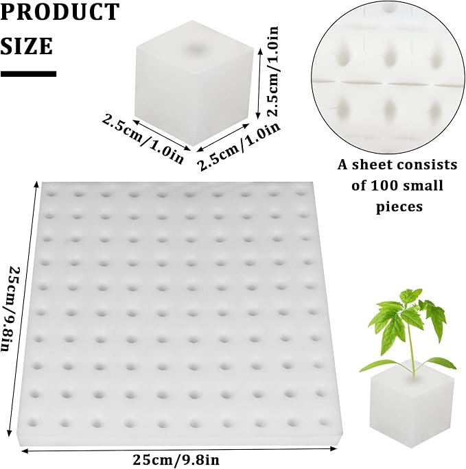 400 Pcs Hydroponic Sponges Planting Gardening Tool Soilless Cultivation Seedling Sponges Cultivation Sponge Greenhouse for Small Bud Growth & Grow Seedlings