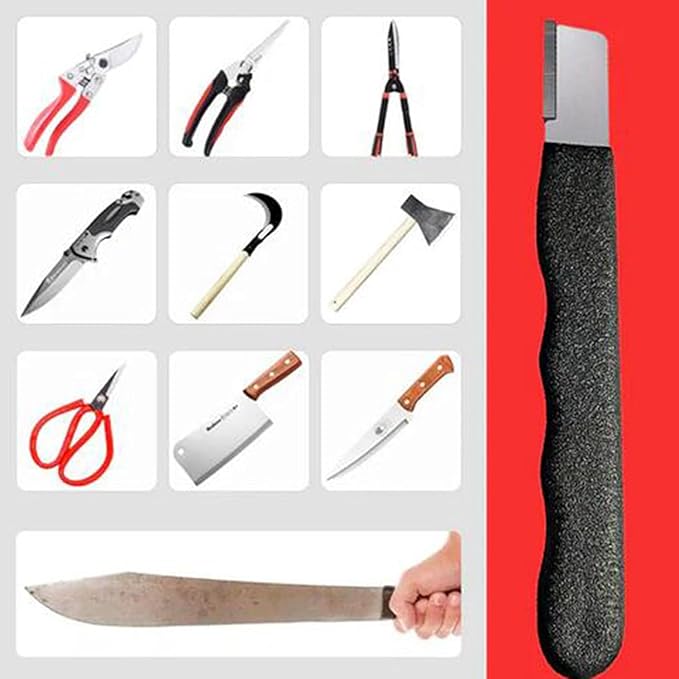 2Pcs Red Portable Quick Sharpener, Lawnmower Blade Sharpener, Multipurpose Pocket Garden Tool for Knives, Pruners, Loppers, Hedge Shears, Scissors, Axes, Hatchets, Machetes, Lawn Mowers