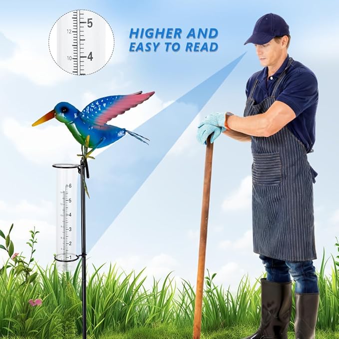 商品名称 Rain Gauge Outdoor with 6-Inch Glass Tube, Metal Rain Gauge with Bird Decor, Decorative Rain Water Gauge Garden Stake for Garden, Yard Lawn, Patio | Decorative Rain Gauge, 6-Inch Glass Rain Gauges