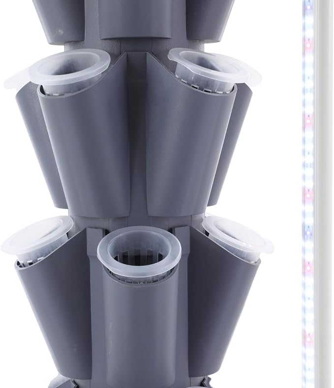 Hydroponics Growing System with LED Grow Lights, 70 Pods 14 Tiers Hydroponic Tower, Vertical Garden Planter with Water Pump & Timer, Hydroponic Germination Kit for Gardening Lover