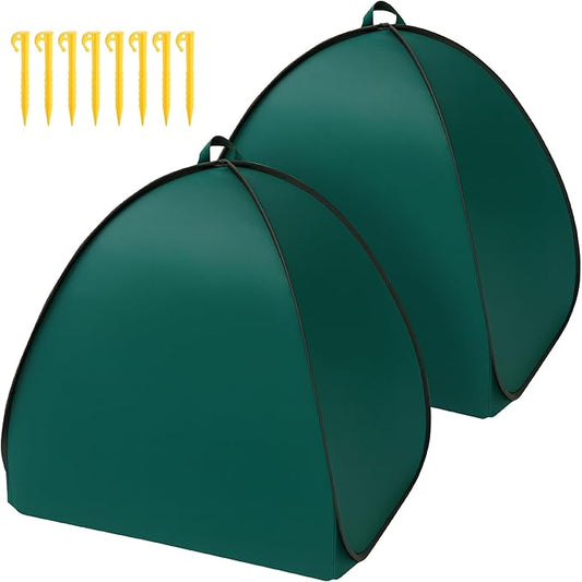 2 Pcs Pop Up Shrub Covers Frost Protection Tent, 38" x 36" x 36" Winter Plant Cover Freeze Protection, Warm Garden Plant Protector Tent for Protecting Outdoor Shrub Fruit Potted Plants from Snow & Ice