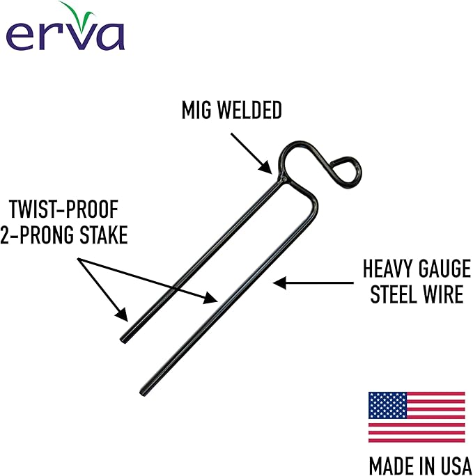 Erva Hose Guides - Set of 6 - Heavy Duty Steel Hose Stakes - Made in USA