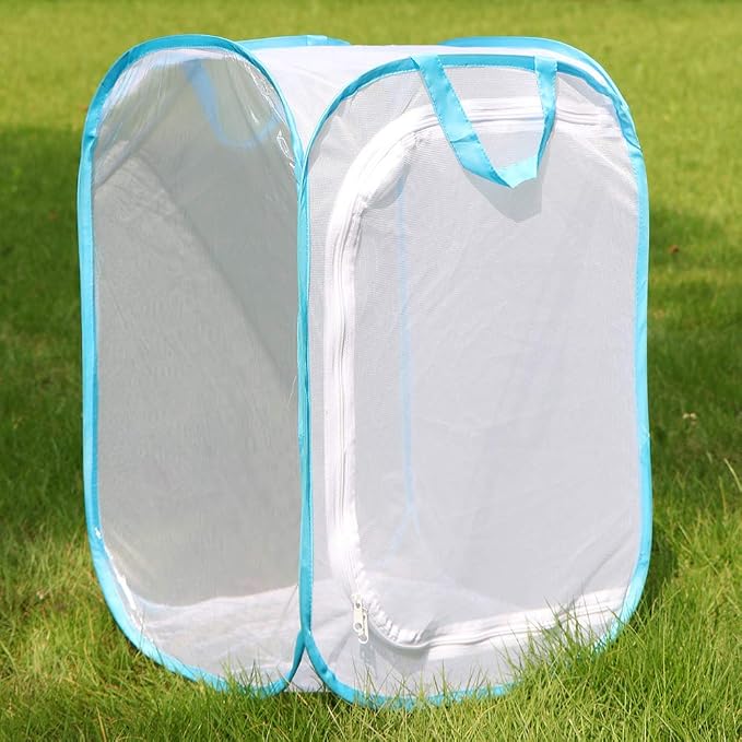RESTCLOUD 36" Large Monarch Butterfly Habitat, Giant Collapsible Insect Mesh Cage Terrarium Pop-up 24 x 24 x 36 Inches