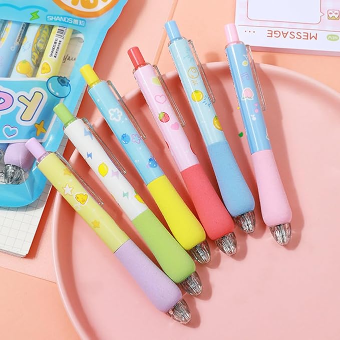 aigHOMnE 6 Piece Pin Pen Weeding Tool for Vinyl, Precision Weeding Pen Quick Air Release Tool Pinpen for Crafting and DIYs Vinyl Paper & Iron-on Projects Pen Weeder Pokey Tool (6 Piece Fruits Colour)