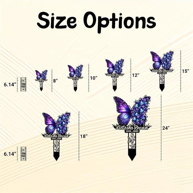 Personalized Butterfly Metal Stake – Custom Butterfly Yard Sign, Gift for Garden Lovers, Metal Sign, Garden Decor