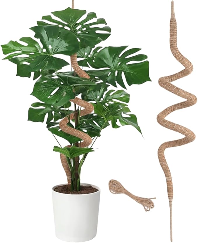 Supoice Moss Pole 63 Inch Bendable Monstera Plant Support for Climbing Plants Indoor Coir Plant Pole Sticks, Brown