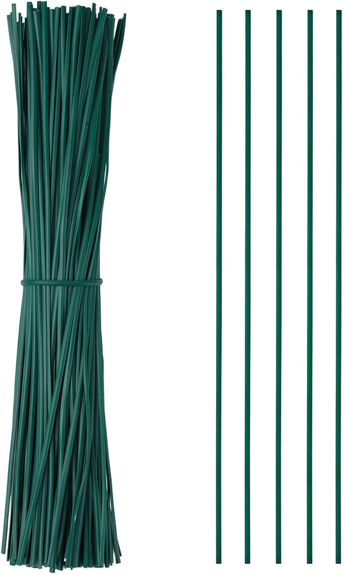 Twist Ties for Plants, 100Pcs 6 Inch Plant Ties Reusable Plastic Garden Twist Tie Green Wire Twist Ties for Plastic Bags Christmas Tree Wreath Gardening Cable Organization Home Office Use