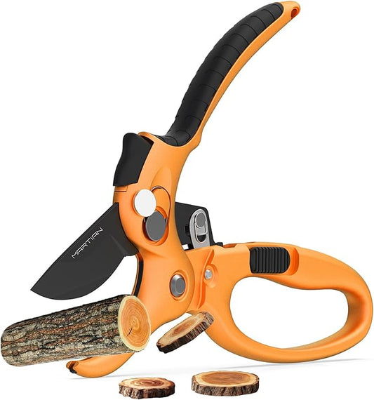 8” Detachable Pruning Shears – Heavy‑Duty Garden Clippers Made of Japanese Steel with Self‑Locking Safety, Ergonomic Non‑Slip Grip Garden Scissors for Plants Cutting, Ideal Gift for Father's Day