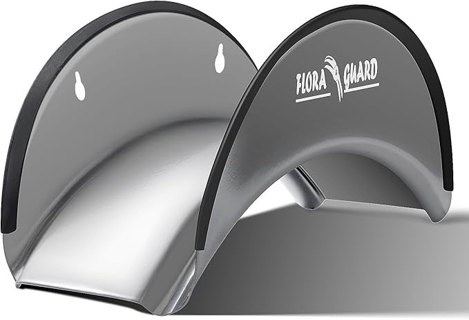 FLORA GUARD 29cm Hose Hanger, Wall-Mounted Metal Hose Holder, Anti-Corrosive Hose Bracket for Wall Storage (Grey)