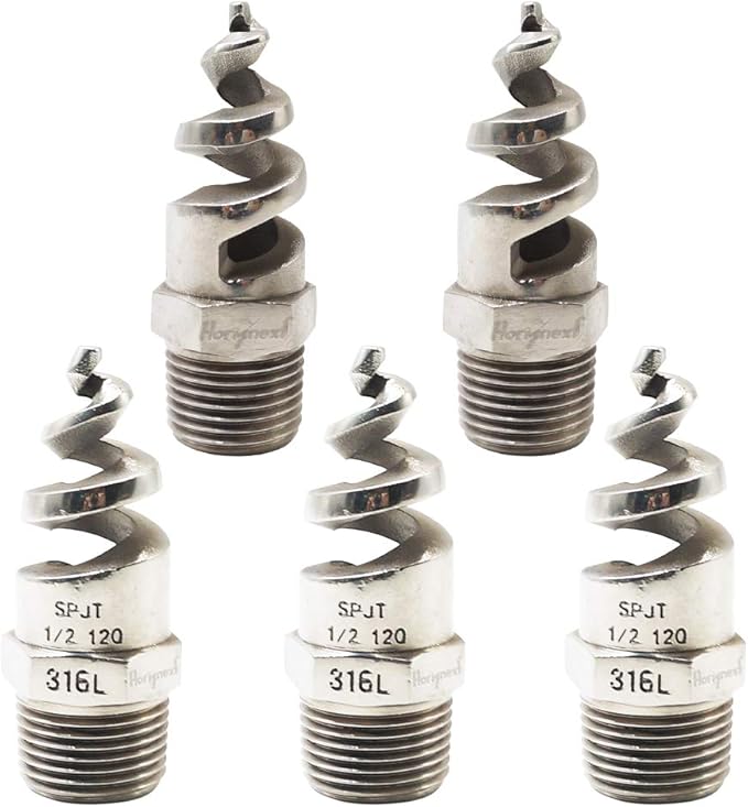 NPT 3/4 spiral aerator lawn, stainless steel 316 hose sprayer nozzle atomizer, for garden, fire proofing, gas and liquid cooling (5 pcs)