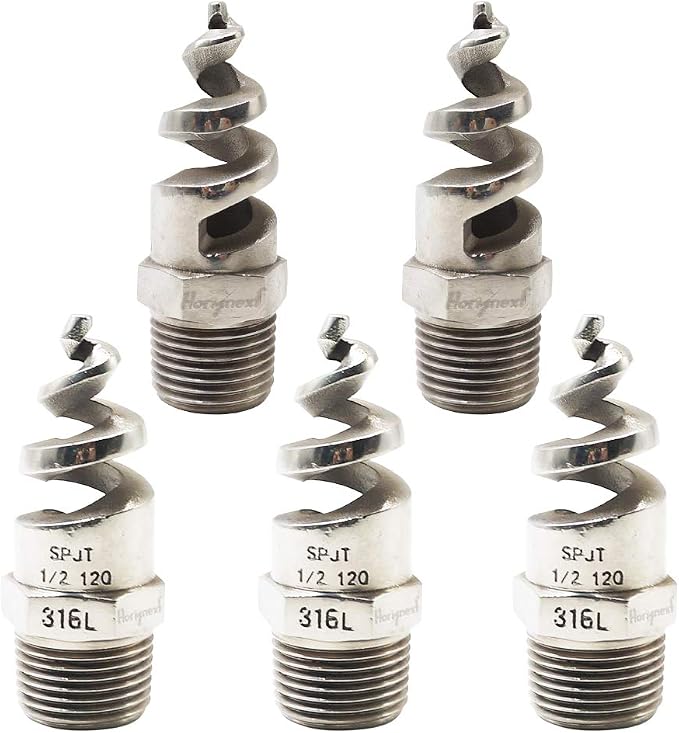 NPT 3/8 spiral aerator lawn, stainless steel 316 hose sprayer nozzle atomizer, for garden, fire proofing, gas and liquid cooling (5 pcs)