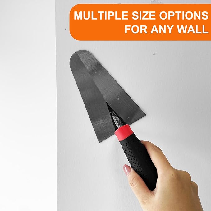 Bricklaying Trowel 4pcs Set, 5.9" 7" 7.87" 8.86'' Masonry Margin Gauging Trowel with Slip-resistant Handles, Brick Tool Set for Brickwork, Stonework, Masonry (Black-D Set)