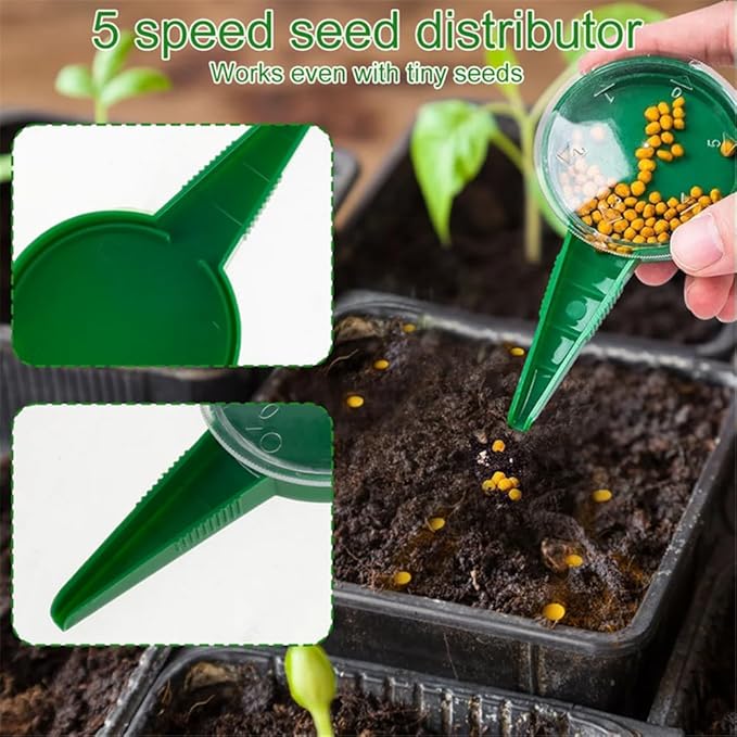 6 PCS Upgraded Mini Sowing Seed Dispenser Manual Syringe Seeder Sower Set Spreader Handheld Seed Fertilizing Planter Gardening Tool