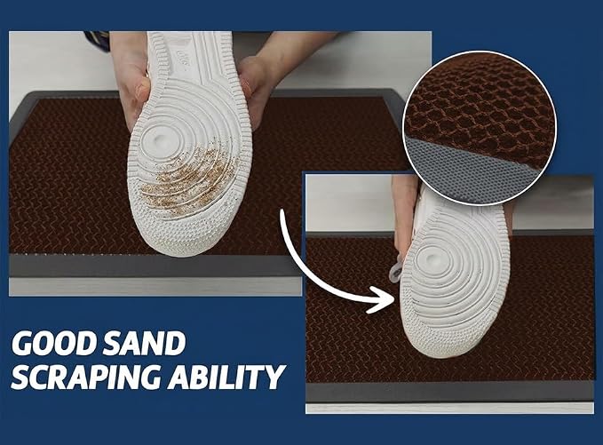 Muddy Mat® Meshy Mat™ Door Mat Heavy-Duty Quick-Dry Floor Mat, Sand & Dirt Trapper for Indoor & Outdoor, Ideal for Entrance, Mudrooms,Patios & Garages,Low-Profile,Non-Slip,Washable– Brown 48"x72"x0.4"