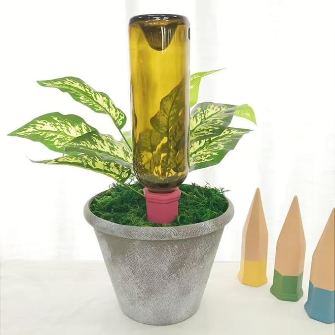 Terracotta Watering Spike Set, Self Watering Planter Insert, Automatic Plant Watering Devices for Vacation Care, Garden/Office/Outdoor/Indoor Plant Decoration