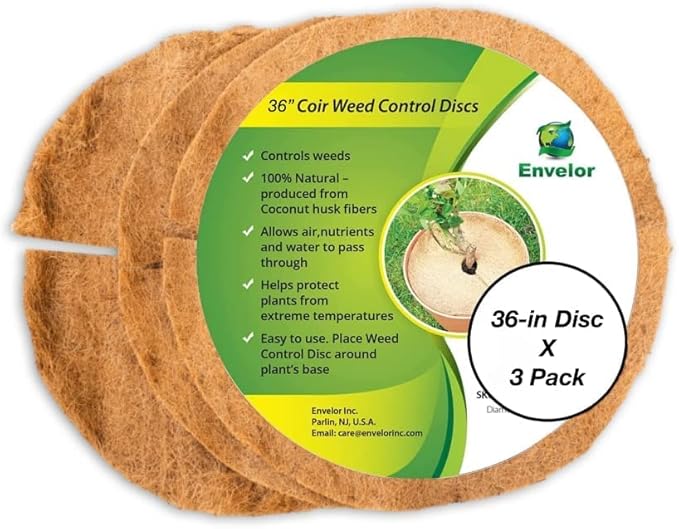 Envelor 3 pcs Coconut Fibers Mulch Ring 36 Inches Tree Protector Mat Coconut Mulch Cover Natural Coconut Fiber Weed Control Rings, Tree Ring Plant Cover for Indoor Outdoor Plants, Pot, Landscaping