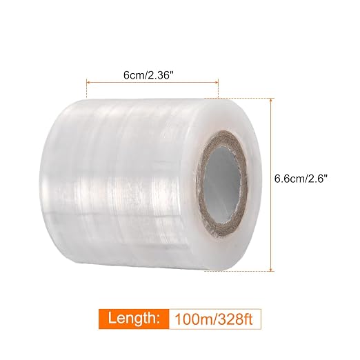 HARFINGTON Fruit Tree Grafting Tape 6CM x 100M PE Stretchable Garden Grafting Tool Plants Self Adhesive Floristry Film for Floral Tree and Poly Budding, White