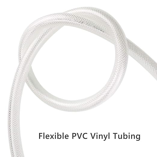 1-1/2" ID x 10 Ft High Pressure Braided Clear PVC Vinyl Tubing Flexible Vinyl Tube, Heavy Duty Reinforced Hose Tubing, BPA Free and Non Toxic