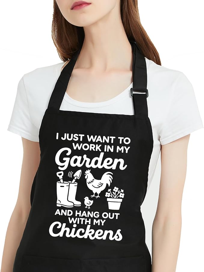 Funny Gardening Apron for Women with Pockets, Garden Gifts for Gardener Plant Lover Mom Grandma Birthday