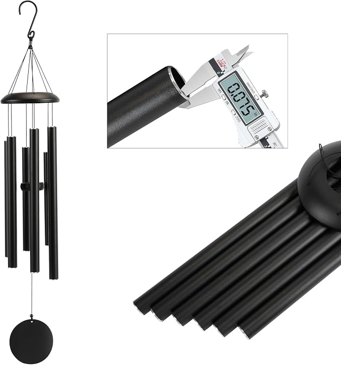 Mother's Day Large 40" Wind-Chimes-Outdoor-Deep-Tone, Soothing Melodic Tones Windchimes, Wind Chimes for Outside, Black Memorial Wind Chime Best Gift for Mom Women Grandma Neighbors