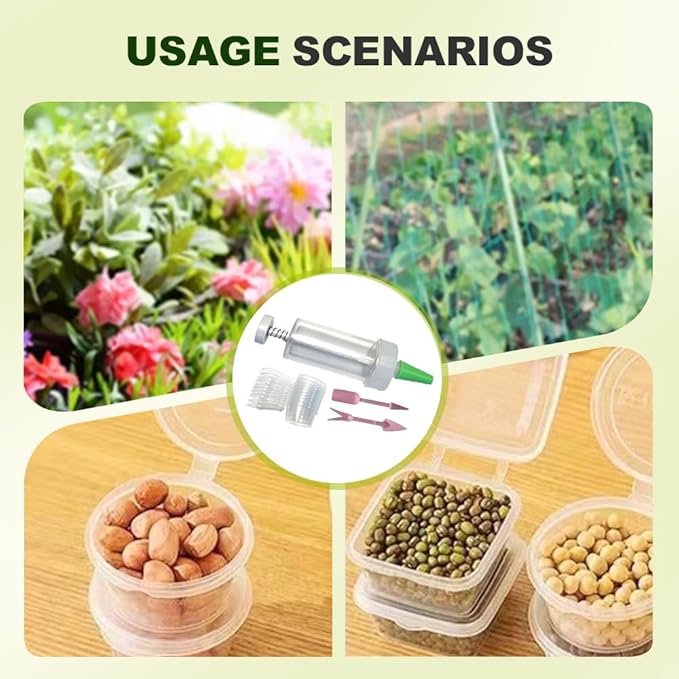 JUDUNA 2025 New Mini Seed Spreader, Mini Sowing Seed Dispenser Seed Planter Tool, Hand-held Manual Seedlings Dibber and Widger Set, Small Seed Planter Tool for Garden (B)