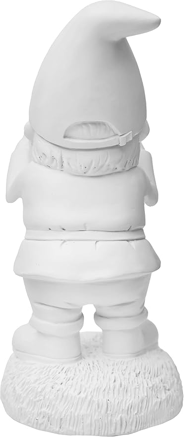 Gnometastic Gnude Gnomes - Unpainted Make Gnomes Great Again Garden Gnome, 9.5 inches/DIY Paint Your Own Gnome - Funny Garden Gnome Statue