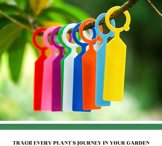 Plant Tags GVKES 200PCS, Thick Waterproof Plant Labels, Weather Resistant Tree Tags Garden Markers for Indoor Outdoor Gardening, Potted Plants, Vegetables, Greenhouse (Orange)